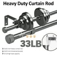 thumbnail image 3 of Ridicili 5/8 Inch Adjustable Double Drapery Curtain Rod Set with Rhombic Cylinder Finials, 5/8 Inch Front and 1/2 Inch Back Double Window Drapery Rod, 84"-120", Gun Metal, 3 of 6