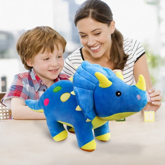 Blue 45 Cm Soft Plush Triceratops Dinosaur Stuffed Animal Toy Cute Doll For Kids Birthday