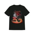 thumbnail image 1 of Camiseta con gráfico de banda retro para hombre: cuello redondo informal, algodón, estampado de llamas y guitarras, lavable a máquina, regalo ideal., 1 of 5