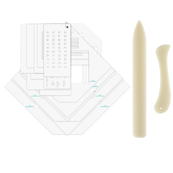 Juego de guías para hacer sobres BAOFALI, 19 piezas, manualidades en papel