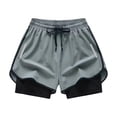 thumbnail image 2 of sunsanly Men Swim Shorts Slim Fit Double Layers Quick Dry Conservative Breathable Swimming Drawstring Elastic Waist Swimming Trunks Water Sports Jogging Shorts, 2 of 8