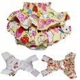 thumbnail image 3 of Washable, Reusable, Ruche Cotton Diaper Skirt, Pants for Small Dogs and Cats YELLOW sz Large (waist: 14" - 18"), 3 of 3
