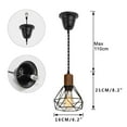thumbnail image 3 of KAYYELAMP Hanging Light E26 Connection Walnut Base Black Hollow Shade Vintage Pendant Lamp Replacement Downlight for Kitchen Island Dining Table Loft(No Bulb), 3 of 6