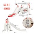 thumbnail image 7 of Arcticscorpion 4 in 1 Toddler Freestanding Red White Slide Climber Basketball Hoop Swing Set, 7 of 7