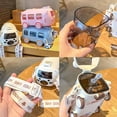 thumbnail image 6 of Uanit Water Cup in Bus Shape for Kids, Cute Portable Drinking Bottle, Kids Tumbler with Lid and Straw - Insulated Travel Mug with Shoulder Strap, Leak-Proof, Cute Cartoon Design, 6 of 9