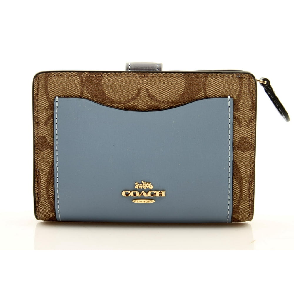 Coach Medium Corner Zip Wallet In Color Block Signature Canvas