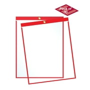 Job Ticket Holders - 9"x12" - Pack of 30 (red) Top-loading with eyelet for hanging - Made in USA