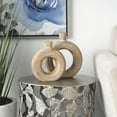 thumbnail image 2 of DecMode 11", 9"H Circular Brown Wood Vase with Cutout Center, Set of 2, 2 of 9