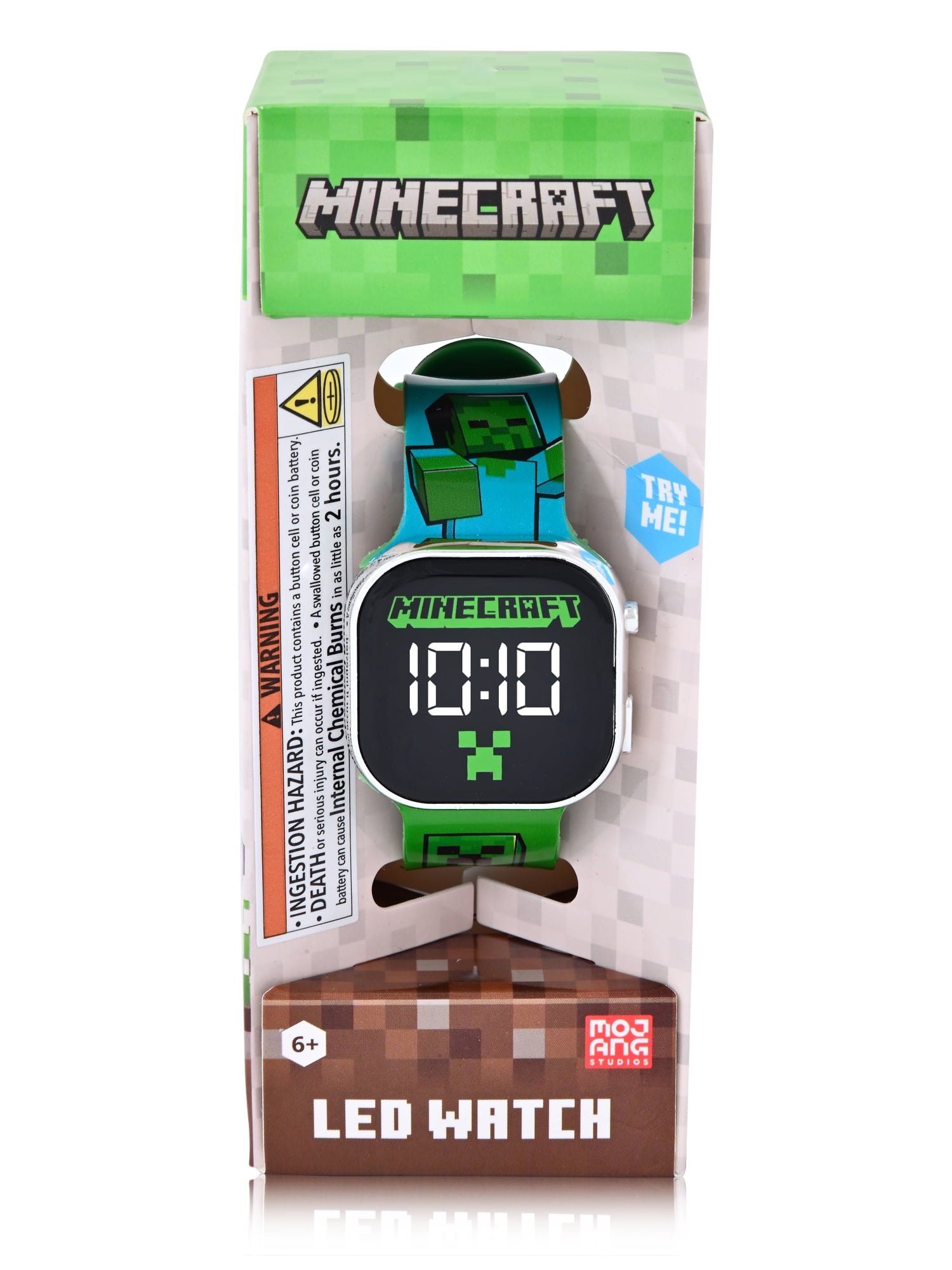 MinecraftUnisex Children's LED Watch with Square Case and
