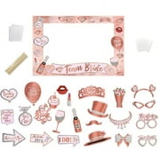 JZROCKER Bridal Shower Photo Booth Props Including Paper Photo Frame and Wedding Props
