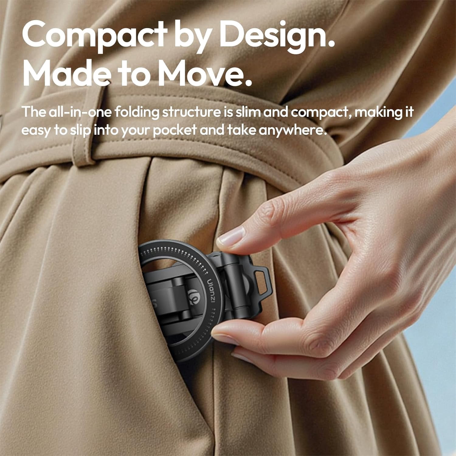 Ulanzi Magnetic Phone Tripod Stand, Foldable Mini Tripod with MagSafe Phone Holder & Cold Shoe Mount