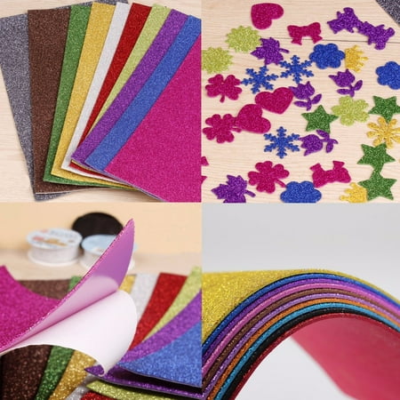 Cherry Scrapbooking Paper - 10Pcs Adhesive Glitter Scrapbooking Paper Vinyl Sticker Art Sheets Craft 8x12