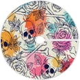 thumbnail image 1 of FMSHPON Skull Rose Xmas Christmas Tree Skirt Stand Mat for Holiday Party Decoration Indoor Outdoor 48 inches, 1 of 6