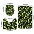 thumbnail image 2 of Bathroom Rugs Sets 3 Piece - green bats Halloween black cool Absorbent Non Slip Bath Mats, U-Shape Toilet Lid Cover, Contour Mat, Soft Washable Shower Mats Bath Rug Mat for Bathroom Tub Toilet, 2 of 7