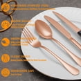 thumbnail image 3 of Cubiertos Rose Gold 24 piezas para 4 personas Acero Inoxidable Cubiertos con Cuchillos para Filete Cubiertos para Comedor, 3 of 7