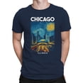 thumbnail image 2 of Chicago Starry Skyline Graphic Men's Navy T-Shirt, 2 of 3