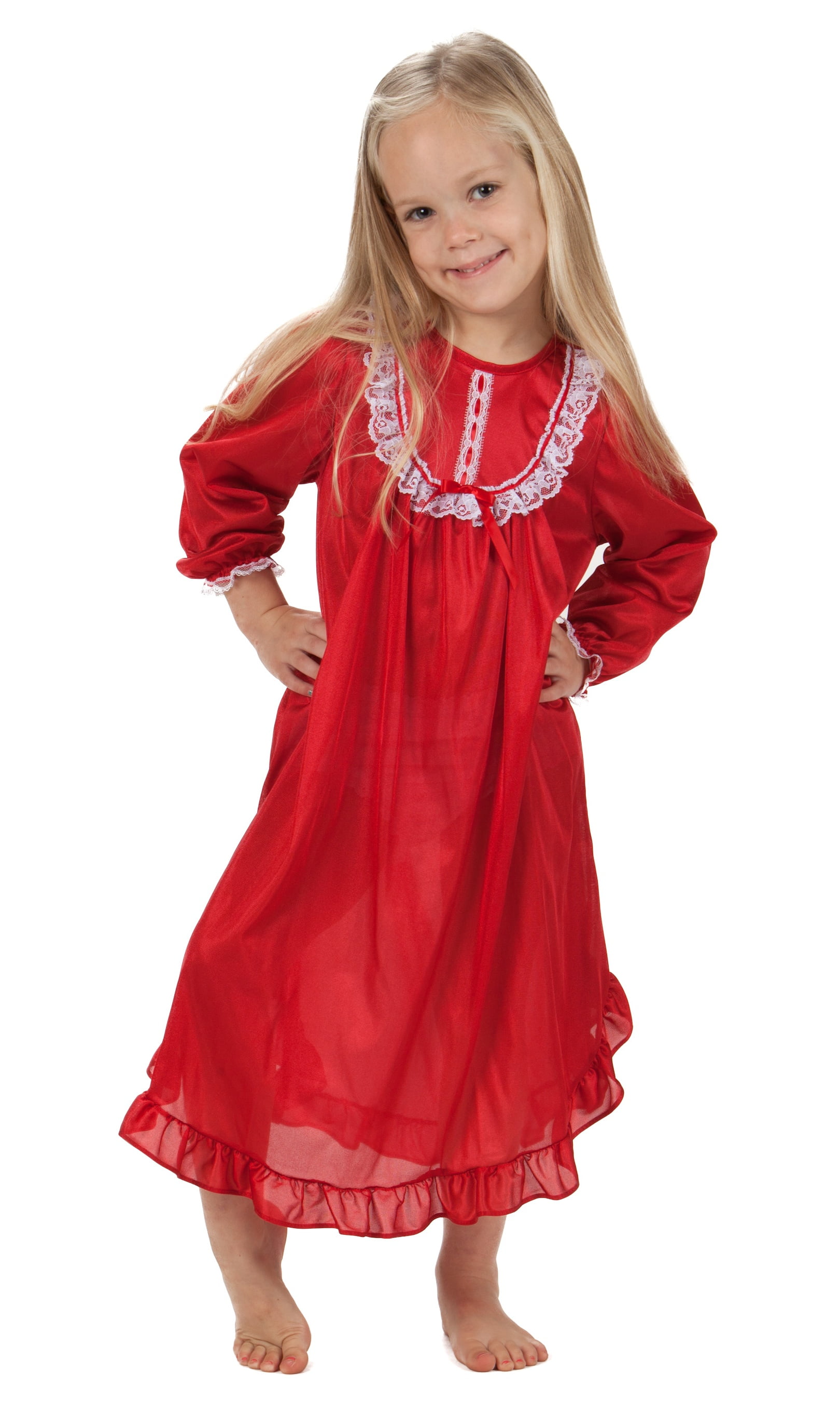 Frilled Bottom Long Sleeves Cotton Nighty Princess Poppy Print Character Dressing Trolls Girls Nightdress 