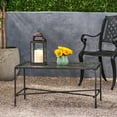 thumbnail image 3 of CoSoTower 36.75" Outdoor Iron Coffee Table - Black Brush Silver Patio Table for Garden, Deck or Porch - Powder Coated 20.75" D x 18" H - Easy Assembly, 3 of 9