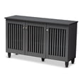 thumbnail image 1 of Baxton Studio Fernanda 3-Door Wood Entryway Shoe Cabinet in Dark Gray, 1 of 10