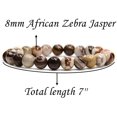 thumbnail image 2 of Natural African Zebra Jasper Gemstone 8mm Round Beads Stretch Bracelet 7 Inch, 2 of 5