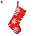 thumbnail image 2 of PULLIMORE Christmas Stockings 19.7 inch Fleece Snowflake Stocking Bag Hanging Decorations for Xmas Tree Fireplace Stairs Wall Door (Red), 2 of 9