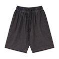 thumbnail image 4 of Men's Shorts Male Heavyweight Distressed Shorts Washed 2 Tone Gradient Loose Oversize Running Shorts Black L, 4 of 4