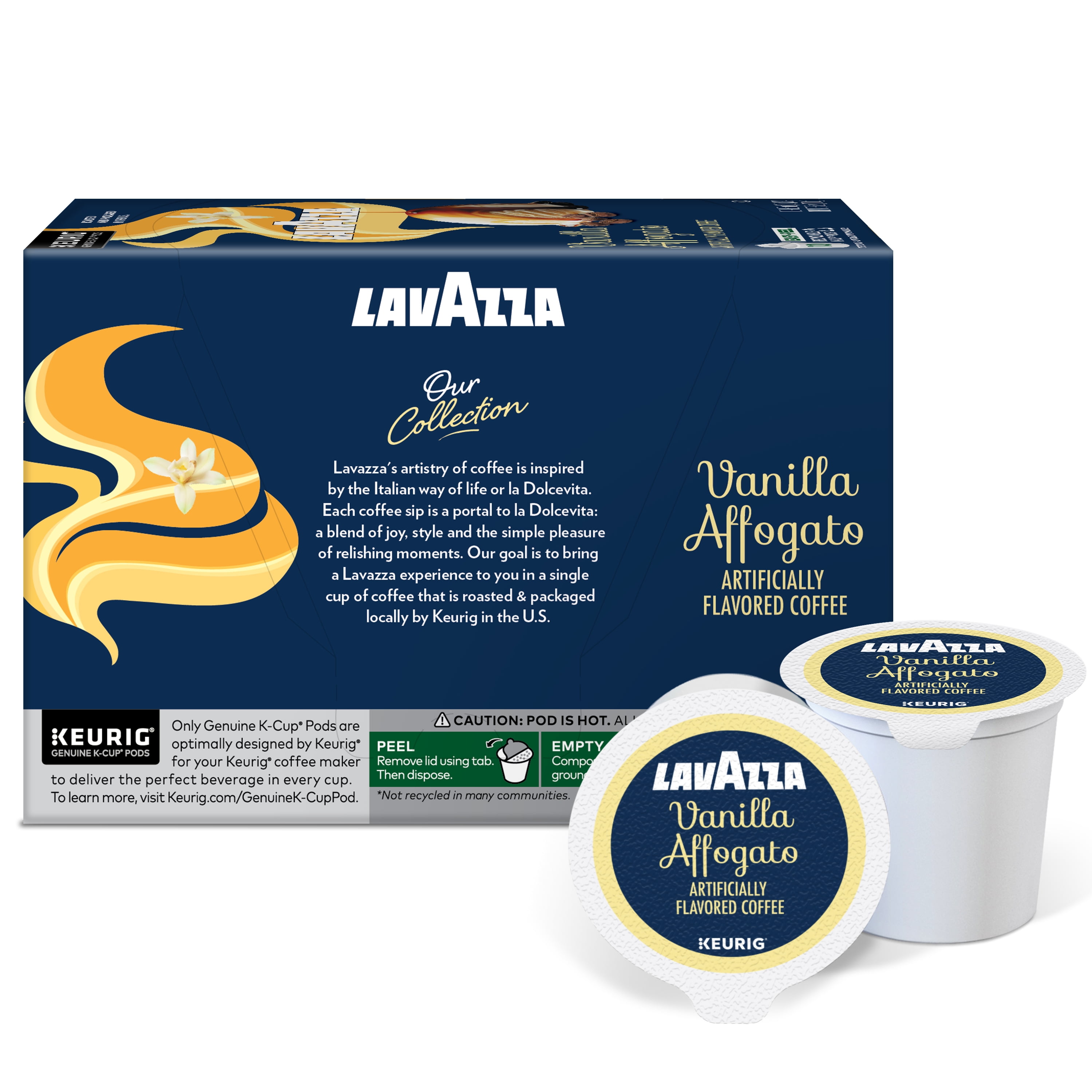 Lavazza Vanilla Affogato Keurig K-Cup® Pods, Light-Medium Roast, 100% Arabica (60 Pods)