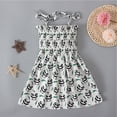 thumbnail image 6 of MXIEZI Little Girls Halter Dresses Toddler Floral Print A-line Dress for 1-5T Kids Spaghetti Strap Sleeveless Dress, 6 of 9