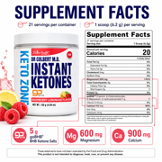 Dr. Colbert, MD Instant Ketones Powder | Raspberry Lemonade | Keto Zone | Divine Health | Recommended in The Keto Zone Diet Book | GoBHB | Exogenous BHB Ketone Salts | 4.59oz | 21 Servings