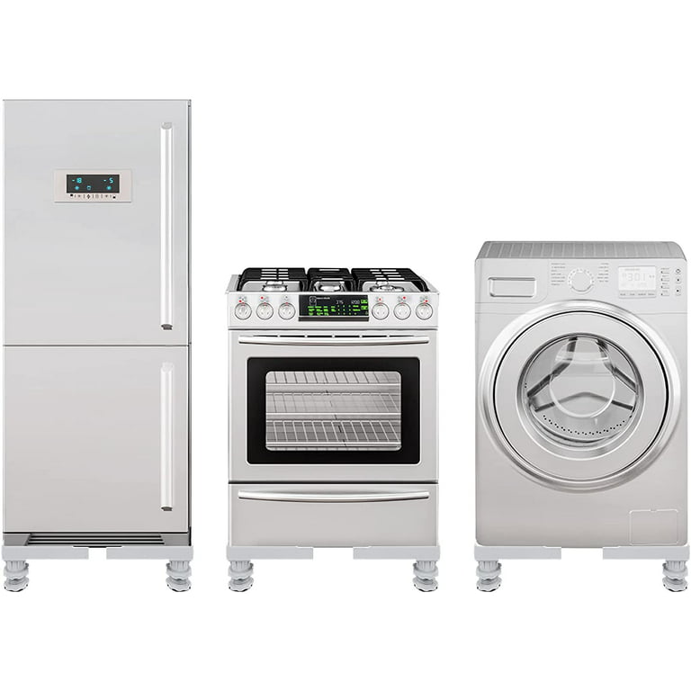 Kokorona Washing Machine Stand Mini Fridge Stand with 4 Strong Feet  (11-12.2in High), Adjustable Refrigerator Base Multi-Functional Washer  Dryer