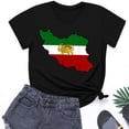 thumbnail image 5 of Camiseta de Manga Corta Impresa de Cuello Alto para las Mujeres, Tops de Cuello Redondo para las Mujeres Mezcla de Poliéster de Spandex de Uso Diario Casual, 5 of 5