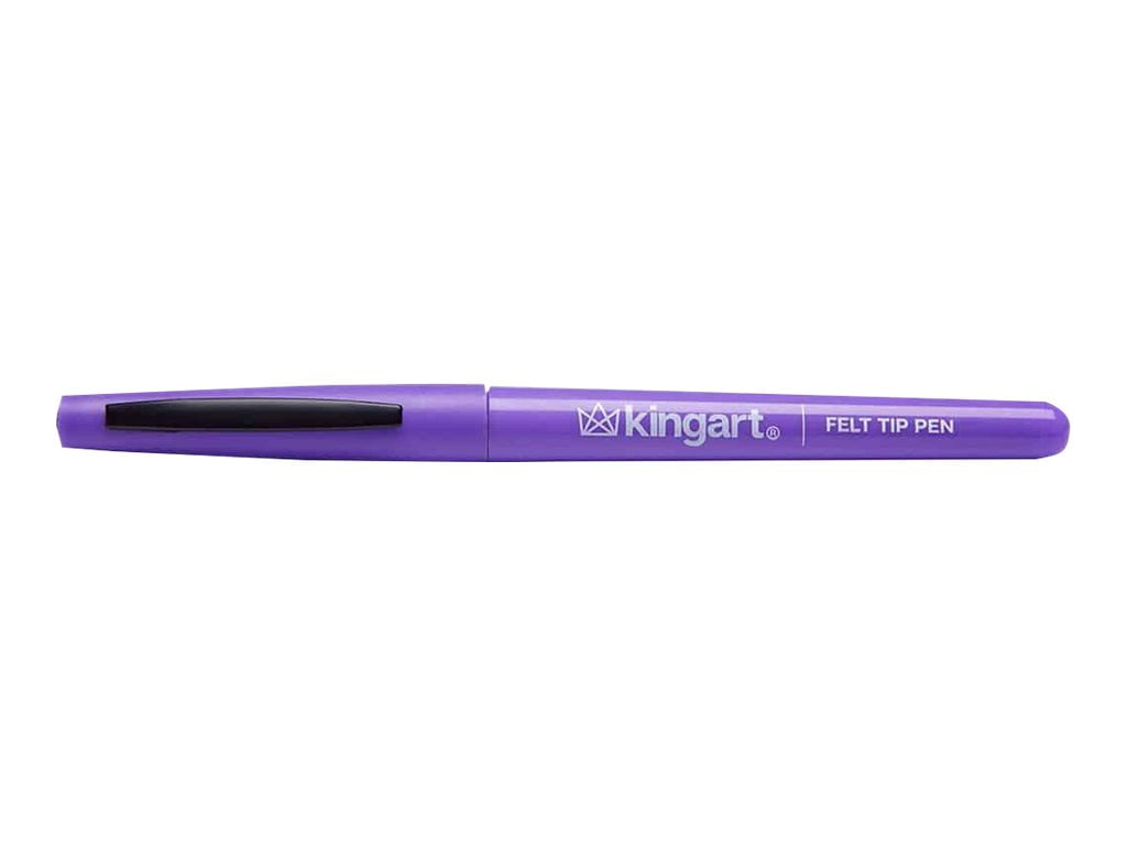 KINGART® Studio Felt Tip Pens, Medium Point, Set 12 Unique Bright Colors