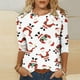 thumbnail image 1 of Pntutb - Camiseta holgada con estampado de moda para mujer, blusa de manga 3/4, cuello redondo, tops casuales Pntutb Pntutb-1304, 1 of 5