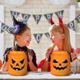 thumbnail image 3 of Kajiali LED Lights Halloween Trick Or Treat Bucket Pumpkin Candy Bag Collapsible Halloween Basket Thanksgiving Party Favor Basket, 3 of 4