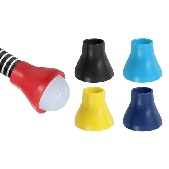 Uxcell Golf Ball Retriever Golf Ball Suction Cup Grabber Durable Rubber Putter Grip Picker Upper Tool Black/Blue/Red/Dark Blue/Yellow 5 Pcs