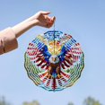 thumbnail image 5 of 10 inch 3D Flag Eagle Wind Spinner, Unique Metal Hanging Kinetic Wind Sculpture, Yard and Garden Ornament, 5 of 9