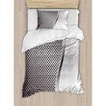 thumbnail image 3 of Grey Duvet Cover Set, Cool Background with Square Shaped Grid Speaker Featured Industrial Iron Design Print, Decorative 3 Piece Bedding Set with 2 Pillow Shams, Queen Size, Grey, by Ambesonne, 3 of 3
