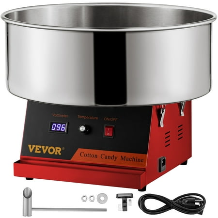 

VEVOR Electric Cotton Candy Machine 19.7-inch Cotton Candy Maker 1050 w Candy Floss Maker Red Commercial Cotton Candy Machine with Stainless Steel Bowl and Sugar Scoop Perfect for Family Party