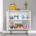 thumbnail image 4 of Buffet Sideboard Cabinet, 58 Inch Storage Console – Modern White Cabinet with 2 or 4 Embossed Doors, Inner Shelf, Accent Entryway or Dining Room Organizer, Versatile for Kitchen, Hallway, Living Room, 4 of 6