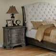 thumbnail image 4 of Traditional Nightstand with Three Storage Drawers, Solid Wood Retro Grey Cherry End Table,Vintage Bedside Table for Bedroom Furniture, 4 of 6