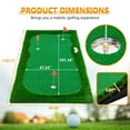 thumbnail image 2 of 10x5 FT Golf Putting Green, Large Putting matt Professional Training Mat with Realistic Artificial Grass Turf, 3 Holes, 3 Flags and Cups for Indoor Outdoor Putting Practice, 2 of 8