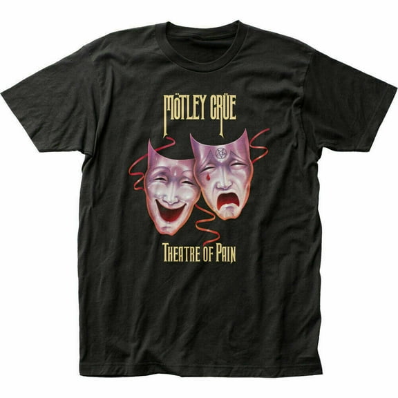 Motley Crue Theatre of Pain T Shirt Mens Licensed Rock N Roll Retro Tee Black