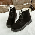 thumbnail image 6 of Wavsuf Winter Boots for Women on Short Ankle-High Flat Cotton Fashion Black Shoes Size 42, 6 of 7