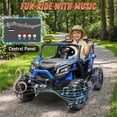 thumbnail image 4 of Joyracer 4WD 24 Volt Ride on Toys with 2 Seaters, Power UTV Wheels, Electric Car for Kids with Remote Control, 3 Speeds, Bluetooth, Blue, 4 of 12