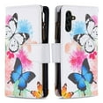 thumbnail image 4 of Dteck Case for Samsung Galaxy A14 5G, Magnetic Pattern Premium PU Leather 9 Card Slots Zipper Wallet Case Shockproof Kickstand Hybrid Rubber Flip Cover with Wrist Strap,White/Blue Butterfly, 4 of 6
