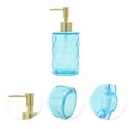 thumbnail image 5 of Unique Bargains 1 Pc Reusable Diamond-shaped Soap Dispenser 11.16oz Blue Gold Tone, 5 of 6