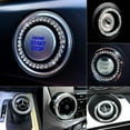 thumbnail image 3 of ORUYROP Crystal Rhinestone Car Bling Ring Emblem Sticker, Bling Car Accessories for Women, Push to Start Button, Key Ignition Starter & Knob Ring, Interior Glam Car Decor Accessory (Silver), 3 of 7