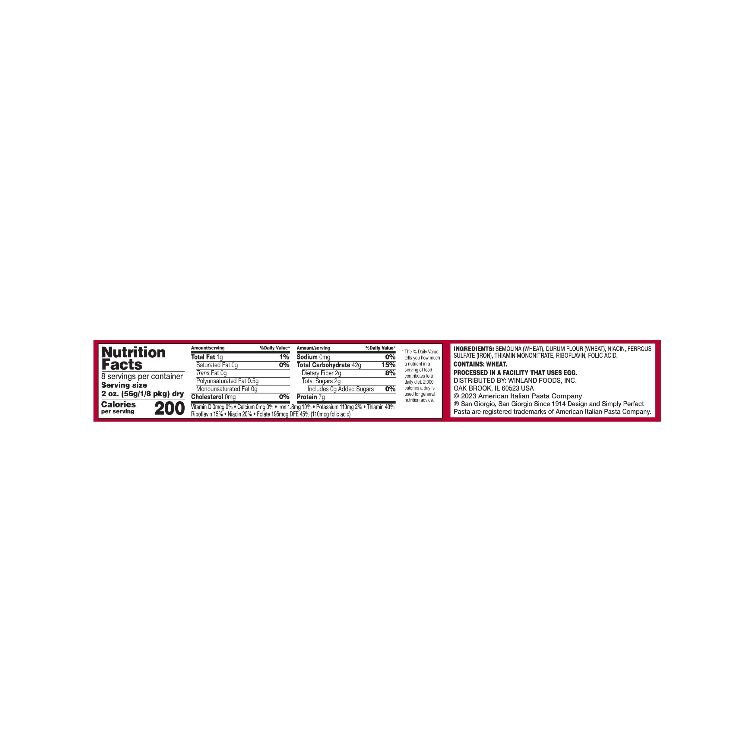 (2 pack) San Giorgio Thin Angel Hair Pasta, 16 Ounce Box