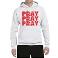 thumbnail image 2 of Wild Bobby, Pray On It Pray Over It Pray Through It Inspirational/Christian Unisex Graphic Hoodie Sweatshirt, White, Large, 2 of 6