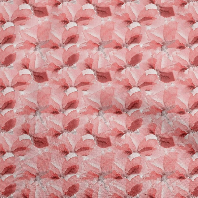 oneOone Viscose Chiffon Peach Fabric Abstract Floral Fabric For Sewing Printed Craft Fabric By The Yard 42 Inch Wide